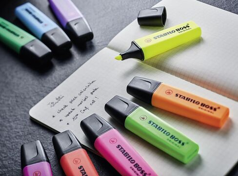 STABILO Highlighter BOSS ORIGINAL - Blister of 4 - Assorted Colors in Saudi Arabia