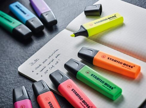 STABILO Highlighter BOSS ORIGINAL - Blister of 4 - Assorted Colors in Saudi Arabia