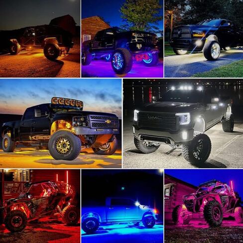 Rock Lights 8 pods Smart RGB Rock Lights for Trucks Wateproof Car Underglow kit Rock Lights for Jeep Golf cart in Saudi Arabia