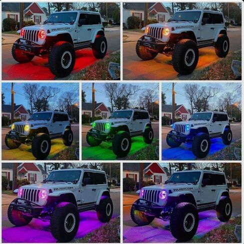 Rock Lights 8 pods Smart RGB Rock Lights for Trucks Wateproof Car Underglow kit Rock Lights for Jeep Golf cart in Saudi Arabia