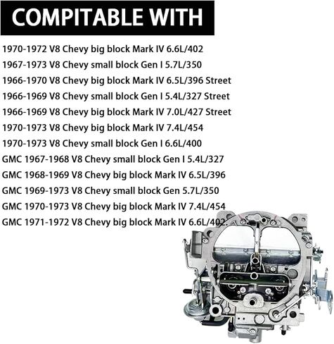 روتشستر Quadrajet المكربن ​​4 برميل لشيفي 350 454 327 427 محرك الشاحنات والسيارات، استبدال للمحرك 1966-1973 كتلة صغيرة كبيرة جي إم سي كارب 1901R 4MV 750 CFM 1901-GG 4-BBL فراغ الثانوية in Kuwait
