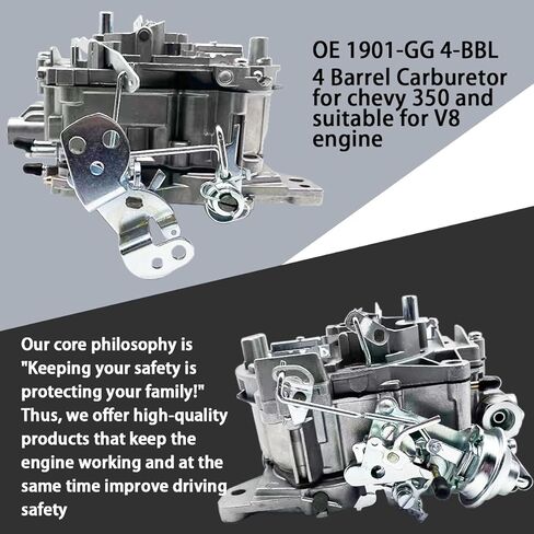 روتشستر Quadrajet المكربن ​​4 برميل لشيفي 350 454 327 427 محرك الشاحنات والسيارات، استبدال للمحرك 1966-1973 كتلة صغيرة كبيرة جي إم سي كارب 1901R 4MV 750 CFM 1901-GG 4-BBL فراغ الثانوية in Kuwait