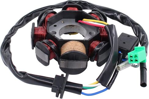 XtremeAmazing 8 أقطاب 8 لفائف مغناطيسي الجزء الثابت ملف الإشعال لمحرك GY6 125cc 150cc ATV سكوتر الذهاب كارت رباعية الدراجة الترابية عربات التي تجرها الدواب الدراجة in Saudi Arabia