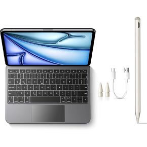 Stylus Pen + Magic Aluminum Alloy Keyboard Case for iPad 11th(A16) & 10th Gen