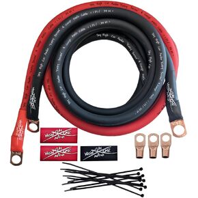 Sky High Car Audio E-Series 4 Gauge CCA Big 3 Upgrade Kit - Red & Black