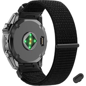 26mm Watchband Compatible with Garmin Fenix 8/tactix 8 AMOLED-51mm/Fenix 7X/6X/5X/7X Pro/6X Pro/5X Plus/3,Nylon Elastic Braided Strap For Garmin Descent Mk2i/3i/epix Pro 51mm/Enduro3 2