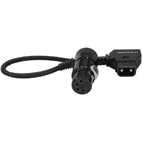 KONDOR BLUE | 6" D-Tap to 4 Pin XLR Female Right Angle Power Cable | for Blackmagic URSA Mini Pro, Sony Venice F5 F55, Panasonic Varicam, TV Logic Field Monitor, & More | Black