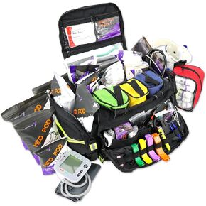 Lightning X Premium Stocked Modular EMS/EMT Trauma First Aid Responder Medical Bag + Kit
