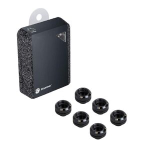 Bitspower G1/4" to Enhance Multi-Link Fitting for 14mm OD Rigid Tubing, Matte Black, 6-Pack