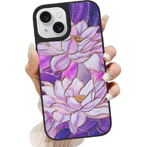 SOKAD Aesthetic Flower for iPhone 16 Case, Trendy 3D Abstract Dreamy Lotus Textured Gold-Plated Design Phone Case for Women Girls, Soft TPU and Hard PC Shockproof Protective Cover