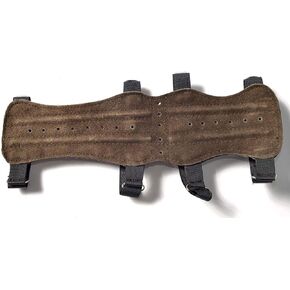 Leather Arm Guards | Bow Arm Protector 4 Strap Archery Guard | High-Grade Adjustable Leather Armguard | Archery Sports Accessories 33X9CM (Dark Brown)