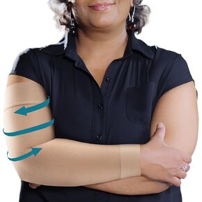 KEMFORD Compression Lymphedema Arm Sleeves for Women - 20-30 mmHg, 1 Pair, Black, S/M - Medical Arm Brace for Swelling, Edema, Circulation