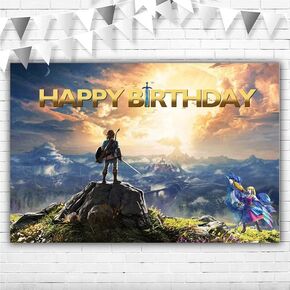 SIMILAR The Legend of Zelda Backdrop Happy Birthday for Boys 5x3ft Vinyl Video Game Legend of Zelda Birthday Party Supplies Banner Breath of The Wild Background Tablecloth, One Size