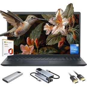 Dell Inspiron 15.6" Touchscreen Laptop, Business & Student Laptop Computer, with Office Lifetime Win 11 Pro, Core i5-1334U, 32GB RAM, 1TB SSD,Copilot AI, 3-in-1 External Storage,WiFi 6, Keypad,HDMI