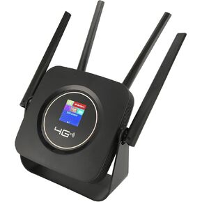 4G LTE Mobile Hotspot Router, 300Mbps Professional 4 Antennas LCD Display Strong Signal Mobile WiFi Hotspot for Home (US Plug)