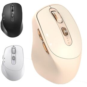 AI Wireless Intelligent Mouse - Voice Control/multilingual Translation/Automatic PPT Generation | Lifetime Free Application | Bluetooth 5.0 Long Battery Life (White)