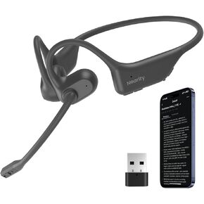MemPod Pro 2S Voice Recorder Headset, Open Ear Bluetooth Headphones with Mic, ChatGPT Powered Transcribe & Summarize, Dongle, App Control, Support 5 Languages, for Lectures, Meetings, Calls