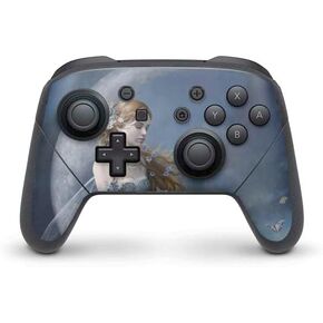 Skinit Decal Gaming Skin Compatible with Nintendo Switch Pro Controller - Officially Licensed Nene Thomas Fairy with Black Cat Sitting on Moon by Nene Thomas Design