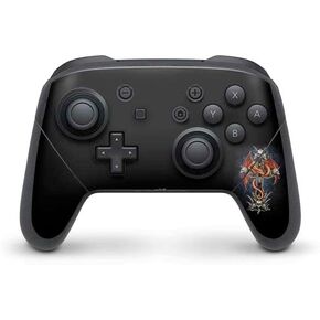 Skinit Decal Gaming Skin Compatible with Nintendo Switch Pro Controller - Officially Licensed Sarah Richter Gothic Dragon & Skull Cross by Sarah Richter Design