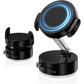 2025 Upgraded Vacuum Magnetic Phone Holder Stand, for Magsafe Suction Cup Phone Mount Adjustable [98LBS Suction&2800gf Strongest Magnetic] Car Accessories for Women Men Car/Mirror, with Clip/Magnet