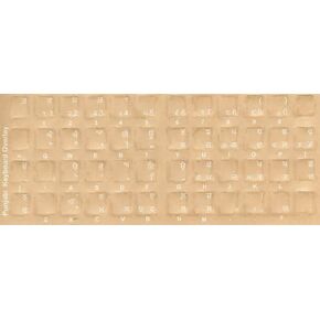 Punjabi Keyboard Stickers - Labels - Overlays with White Characters for Black Computer Keyboard