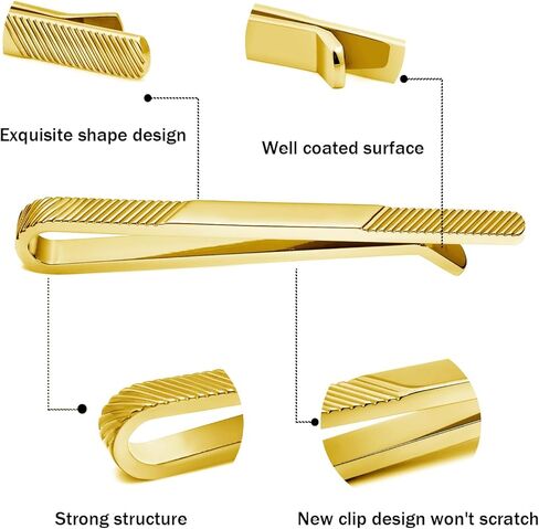 مشبك ربطة عنق للرجال باللون الأسود، دبابيس ومشابك مقاس 2.5 بوصة للرجال فريدة من نوعها، مشبك ربطة عنق أسود مثالي كهدية عيد الأب، والذكرى السنوية للزفاف، واحتراف الأعمال، وربطات العنق العادية in Kuwait