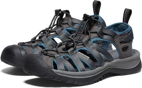 KEEN Women's Whisper Closed Toe Sport Sandals, Black/Steel Grey, 8 in Saudi Arabia