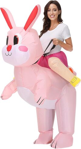 عيد الفصح نفخ زي الأرنب زي الحمالات أرنب تفجير البدلة للبالغين in Saudi Arabia