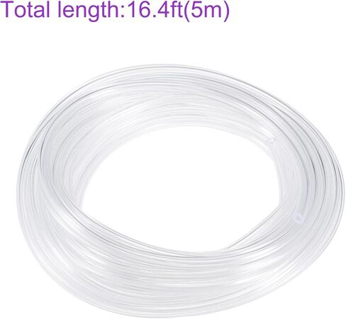 DMiotech 1 مم ID 1.6 مم OD أنبوب PVC شفاف مرن خرطوم فينيل لأنابيب مياه الحديقة، أنبوب هواء أنبوب زيت، طول 3 متر in Saudi Arabia