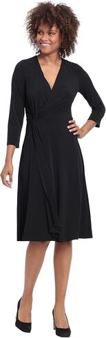 London Times Women's Twist Bodice V-Neck Fit and Flare Dress in Saudi Arabia