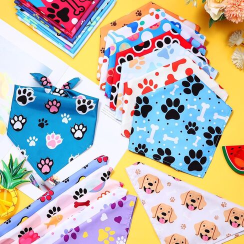 Reginary 120 Packs Dog Bandanas Bulk Dog Scarf Adjustable Holiday Pet Scarf Washable Dog Scarves Scarf Triangle Dog Drool Bibs for Dog Pet Costume Supply (Summer Series) in Saudi Arabia