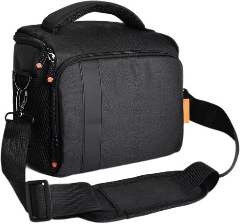 DSLR Camera Bag Waterproof Fashion Shoulder Bag Video Camera Case Lens Pouch Photography Photo Bag (Color : Gray Size : 23 x 11 x 15 cm) (Black 23 x 11 x 15 cm) in Saudi Arabia