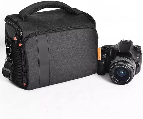 DSLR Camera Bag Waterproof Fashion Shoulder Bag Video Camera Case Lens Pouch Photography Photo Bag (Color : Gray Size : 23 x 11 x 15 cm) (Black 23 x 11 x 15 cm) in Saudi Arabia
