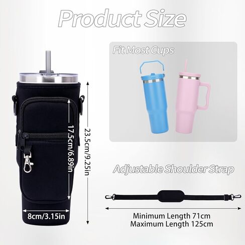 قطعتان من حامل زجاجات المياه، حقيبة شبكية لزجاجات المياه مع حزام كتف قابل للتعديل، زجاجة مياه خفيفة الوزن مع جيب، حامل زجاجة مياه للصالة الرياضية والجري وركوب الدراجات والتخييم in Kuwait