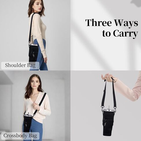 قطعتان من حامل زجاجات المياه، حقيبة شبكية لزجاجات المياه مع حزام كتف قابل للتعديل، زجاجة مياه خفيفة الوزن مع جيب، حامل زجاجة مياه للصالة الرياضية والجري وركوب الدراجات والتخييم in Kuwait