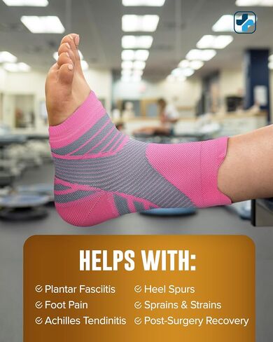 Doctor's Select Copper Ankle Sleeve - Copper Foot Compression Sleeve, Ankle Brace for Women, Compression Socks for Plantar Fasciitis Women, Sleeve for Sprained Ankle, Pink in Saudi Arabia