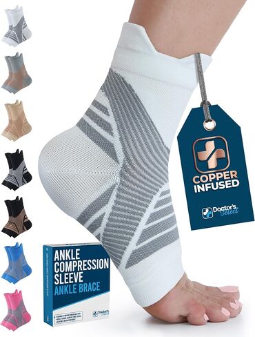 Doctor's Select Copper Ankle Sleeve - Copper Foot Compression Sleeve, Ankle Brace for Women, Compression Socks for Plantar Fasciitis Women, Sleeve for Sprained Ankle, Pink in Saudi Arabia