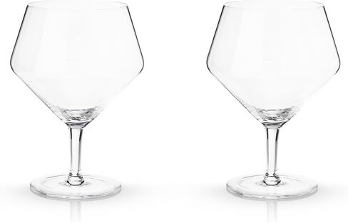 نظارات فيسكي راي للإعصار، مثالية لبينا كولاداس، زجاج الكوكتيل الاستوائي، مجموعة هدايا من النظارات الكريستالية مكونة من قطعتين، شفافة، 14oz in Kuwait