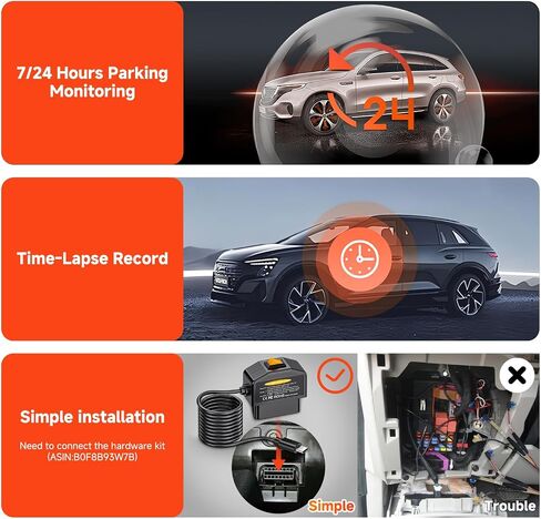 4K Dash Cam Front and Rear,WiFi Car Camera with 64GB Card,4K+1080P Dash Camera for Cars, Dual Dashcam, G-Sensor, 24/7 Parking Mode, 3'' IPS Screen, Loop Recording in Saudi Arabia