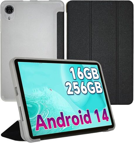 قضية لـ Odea Android 14 S11 Tablet 11 بوصة ، والجلد PU وغطاء TPU غطاء محامل قذيفة خفيفة الوزن فائقة الوزن ، أسود in Kuwait