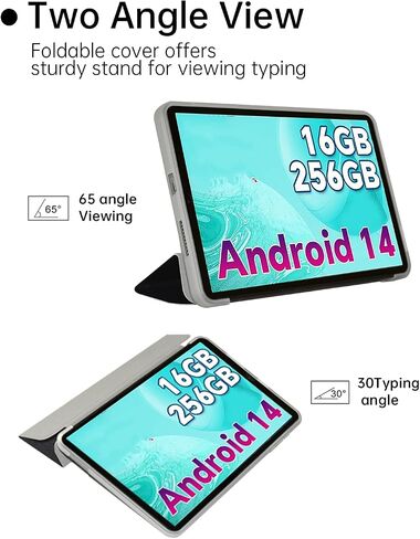 قضية لـ Odea Android 14 S11 Tablet 11 بوصة ، والجلد PU وغطاء TPU غطاء محامل قذيفة خفيفة الوزن فائقة الوزن ، أسود in Kuwait