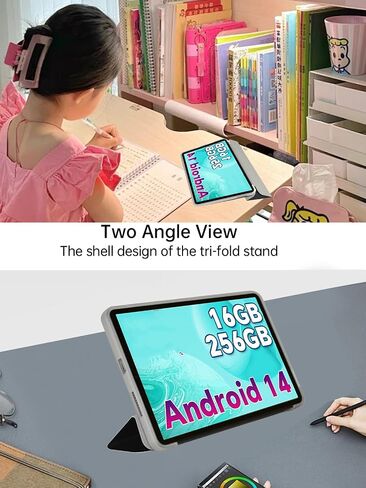 قضية لـ Odea Android 14 S11 Tablet 11 بوصة ، والجلد PU وغطاء TPU غطاء محامل قذيفة خفيفة الوزن فائقة الوزن ، أسود in Kuwait