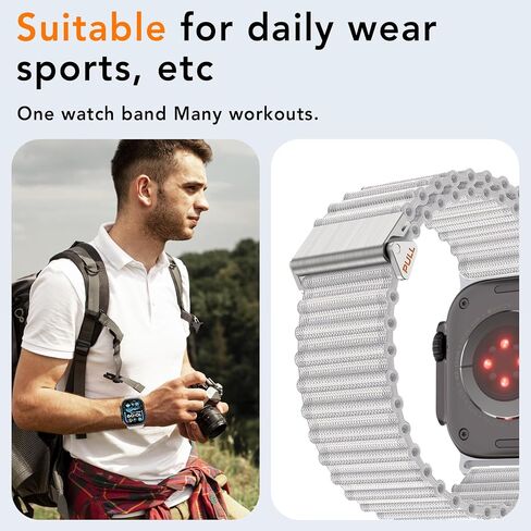 SPGUARD Bands Compatible with Watch 10/Ultra 2/Ultra,Nylon Band for iWatch 46mm/42mm/44mm/45mm/49mm Watch Series 10/9/8/7/6/5/4/3/2/1/SE/SE2 Accessories Loop Sport Strap in Saudi Arabia