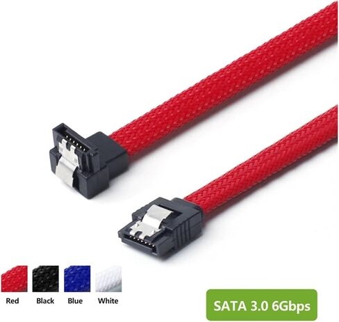 SSD HDD SATA 3.0 III Data Cable to SSD HDD Hard Disk Drive Cord Sata3 Straight Right Angle 6Gb/s for Gigabyte Motherboard(0.5m1PCS,4) in Saudi Arabia