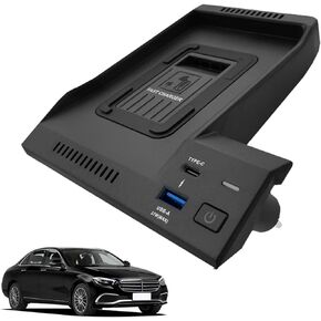 Wireless Charger for Mercedes-Benz E-Class E200 E260 E300 E320 E350 E400 (2016–2023), 15W Fast Charge Pad, Center Console Phone Station for Qi Devices
