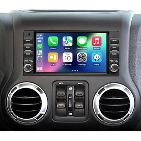 7 Inch Car Radio for Jeep Wrangler 2007-2018 Chrysler Dodge Ram1500 Stereo | Wireless CarPlay Android Auto | Steering Wheel Control | GPS Navigation