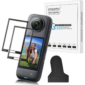 Orzero (2 Pack) Screen Protector Compatible for Insta 360 X4 Camera, PMMA and PET (Not Tempered Glass) Ultra Thin High Definition Full Coverage Anti-Scratch