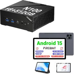 10.95 بوصة في الخلايا 1920x1200 شاشة اللمس Android 15 Tablet & AM02 Model (Black ، N100 CPU ، RAM 16GB ، 512GB SSD)