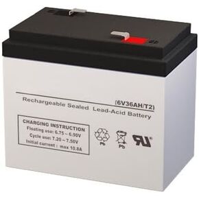 SigmasTek SLA0993 6V 36Ah SLA Replacement Battery with F2 Terminals