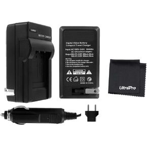 UltraPro NP-BX1 Rapid Travel Charger (110/220v with Car and EU adapters) for Select Sony Digital Cameras - UltraPro Accessory Bundle: Deluxe Microfiber Cleaning Cloth